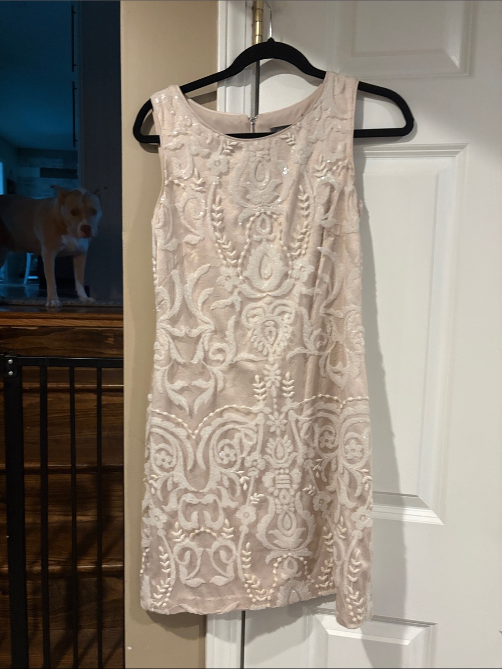 Vince Camuto Blush Embroidered Sleeveless Shift Dress